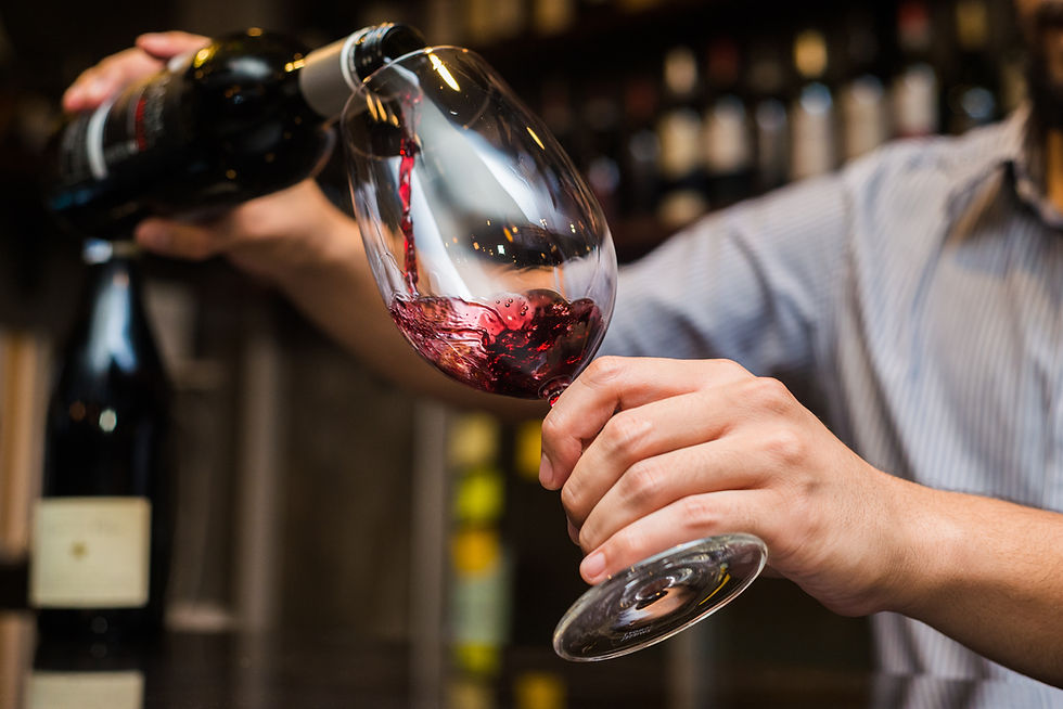 wine pouring into glass